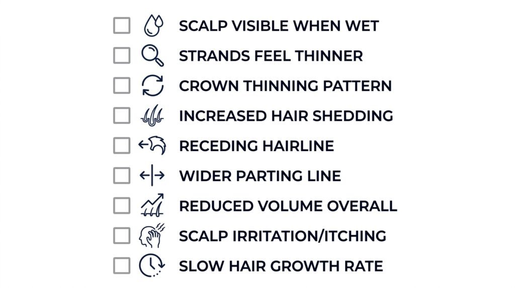 checklist of nine early signs of male pattern hair loss